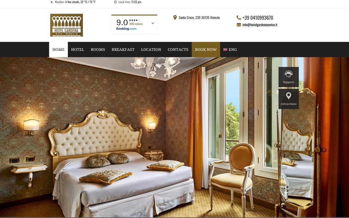 Hotel Gardena Venice — predogled spletne strani