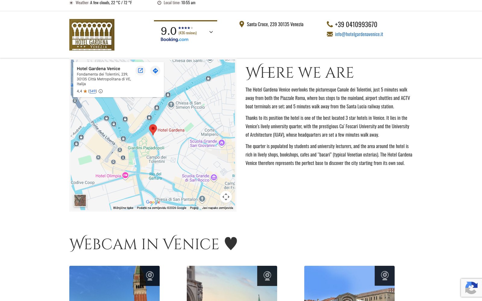 Hotel Gardena Venice — lokacija