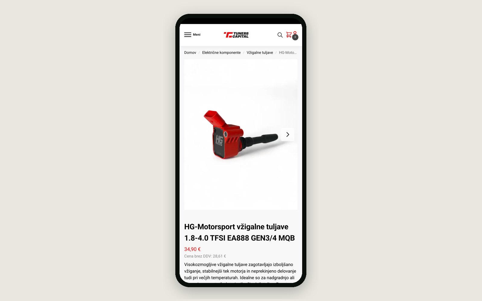 Tuners Capital — mobilni izdelek